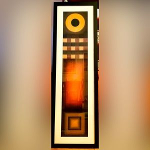 Abstract art with glass frame.